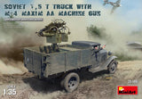 MiniArt Military 1/35 Soviet 1.5-Ton Cargo Truck w/ M4 Maxim AA Machine Gun & 2/Crew Kit