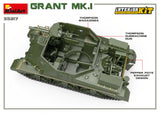 MiniArt Military 1/35 M3 Grant Mk1 Tank w/Full Interior (New Tool) Kit