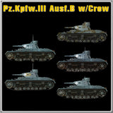 MiniArt Military 1/35 PzKpfw III Ausf B Tank w/Crew Kit