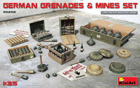MiniArt Military 1/35 German Grenades & Mines Set (New Tool) Kit
