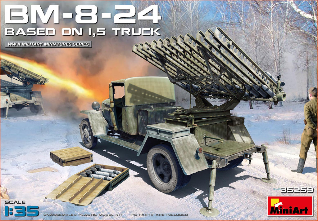 MiniArt Military 1/35 Soviet BM8-24 Rocket Launcher Based on 1.5-Ton Truck (New Tool) Kit