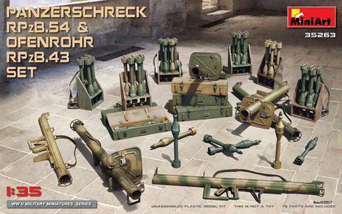 MiniArt Military 1/35 Panzerschreck RPzB54 & Ofenrohr RPzB43 Anti-Tank Rocket Launcher Set