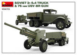 MiniArt Military 1/35 WWII Soviet 2-Ton 6x4 Truck & 76mm USV-BR Gun (New Tool) Kit