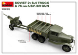 MiniArt Military 1/35 WWII Soviet 2-Ton 6x4 Truck & 76mm USV-BR Gun (New Tool) Kit