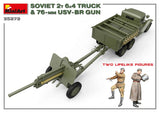 MiniArt Military 1/35 WWII Soviet 2-Ton 6x4 Truck & 76mm USV-BR Gun (New Tool) Kit