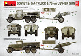 MiniArt Military 1/35 WWII Soviet 2-Ton 6x4 Truck & 76mm USV-BR Gun (New Tool) Kit