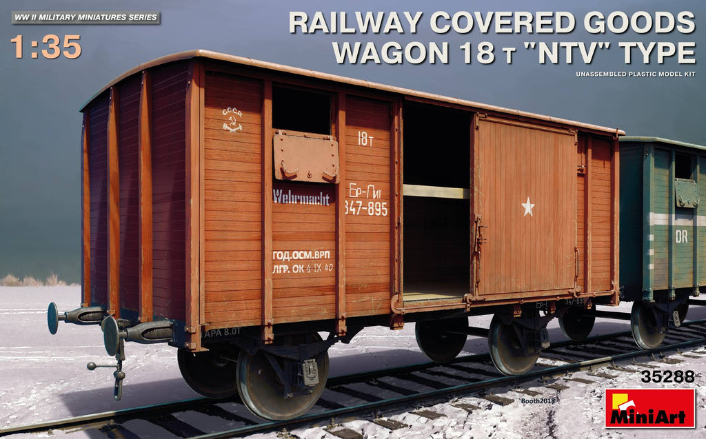 MiniArt Military 1/35 WWII 18-Ton NTV Type Railway Boxcar Kit