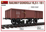 MiniArt Military 1/35 WWII 16.5 18-Ton Railway Gondola w/Figures & Accessories Kit