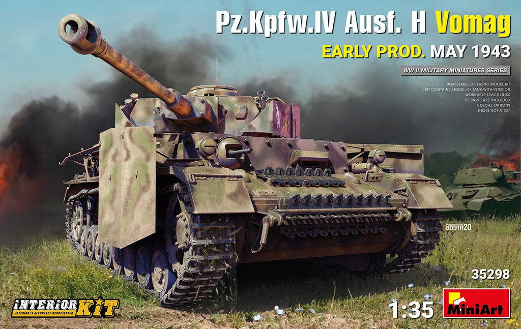 MiniArt Military 1/35 PzKpfw IV Ausf H Vomag Tank w/Full Interior Early Production May 1943 Kit