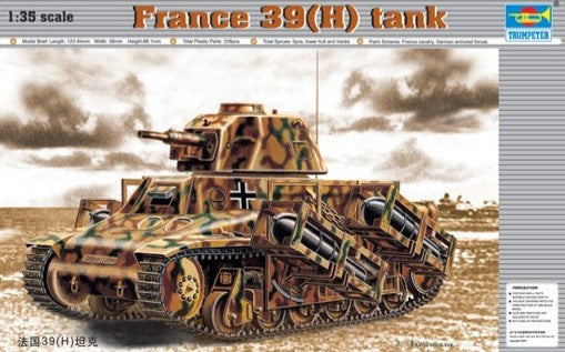 Trumpeter Military Models 1/35 French 39(H) Tank w/37mm SA38 L/33 Long Barreled Gun Kit