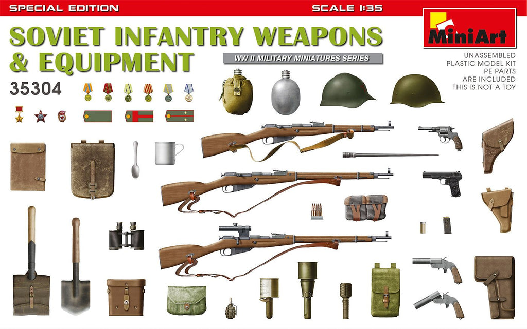 MiniArt Military 1/35 WWII Soviet Infantry Weapons & Equipment (Special Edition) Kit