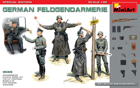 MiniArt 1/35 German Field Police (5) w/Weapons (Special Edition) Kit