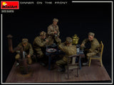 MiniArt Military 1/35 Dinner on the Front: Soviet Soldiers (5) w/Furniture & Accessories Kit