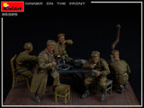 MiniArt Military 1/35 Dinner on the Front: Soviet Soldiers (5) w/Furniture & Accessories Kit