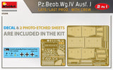 MiniArt Military 1/35 WWII PzBeobWg IV Ausf J Late/Last Production Tank w/5 Crew (2 in 1) (New Tool) Kit