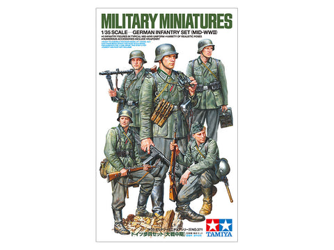 Tamiya Military 1/35 German Mid-WWII Infantry Set (5 Figures) Kit