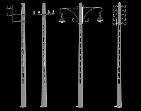 MiniArt Military 1/35 Concrete Telegraph Poles (4 diff. types) Kit