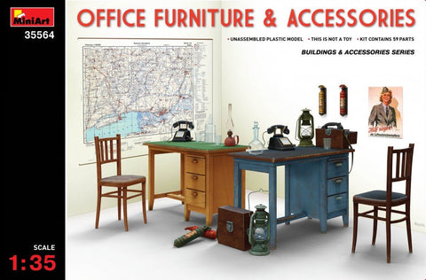 MiniArt Military 1/35 Office Furniture & Accessories Kit