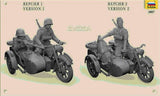 Zvezda Military 1/35 German R12 Motorcycle w/Sidecar & 3 Crew Kit