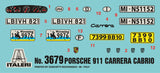 Italeri Model Cars 1/24 Porsche 911 Carrera Convertible Kit