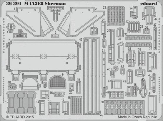 Eduard Details 1/35 Armor- M4A3E8 Sherman for TAM