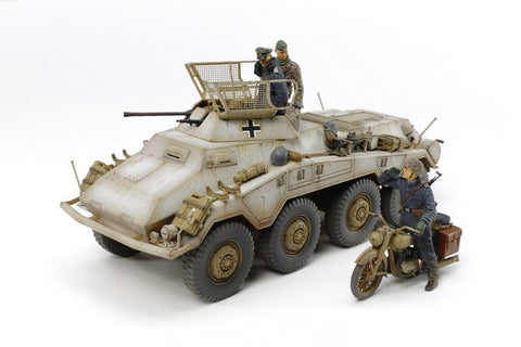 Tamiya Military 1/35 German SdKfz 234/1 Heavy Armored Car w/2cm Gun, Motorcycle & Crew Kit