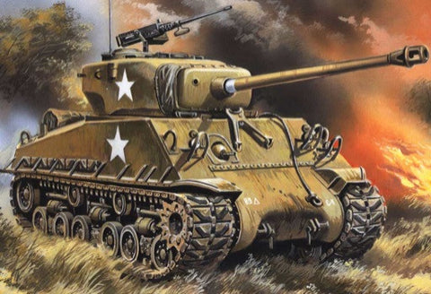 Unimodel Military 1/72 M4A3(76) HVSS Sherman US Medium Tank Kit