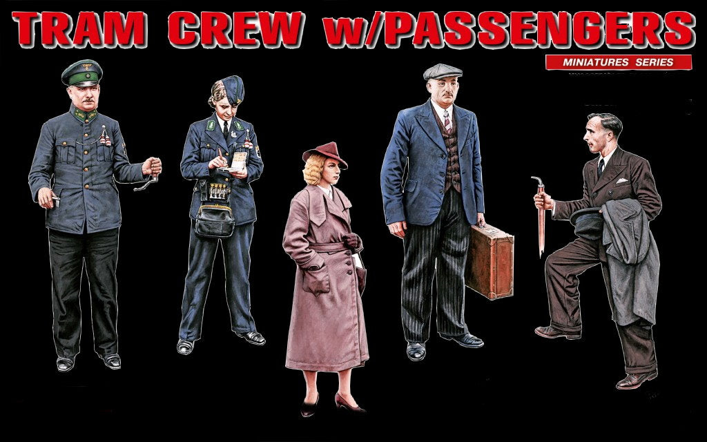 MiniArt Military Models 1/35 Tram Crew (2) & Passengers (3) for #38003 Kit