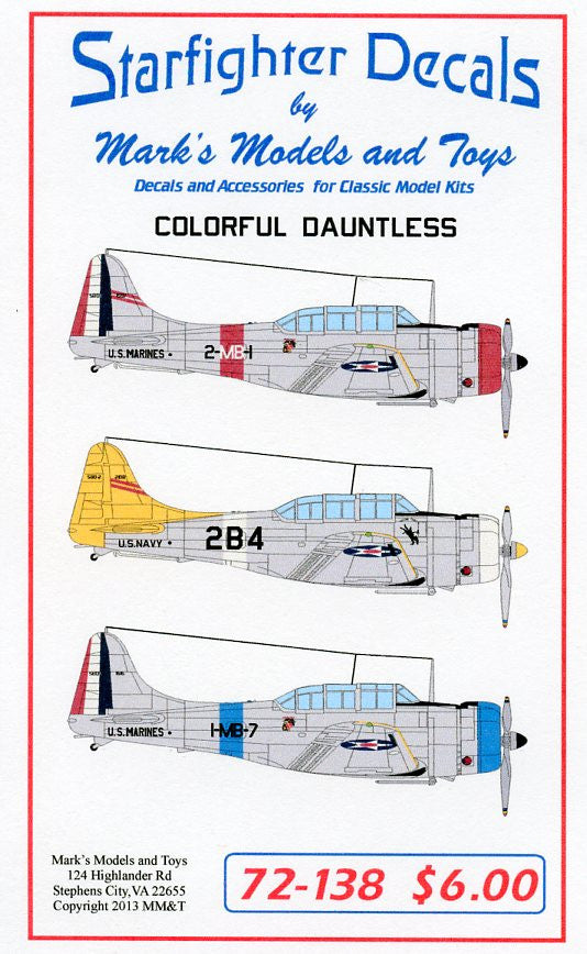 Starfighter Decals 1/72 Colorful Dauntless