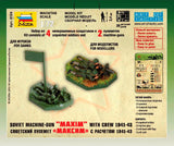Zvezda Military 1/72 Soviet Machine Gun Maxim (2) w/4 Crew 1941-43 Snap Kit