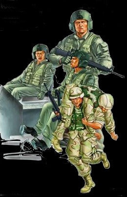 Trumpeter Military Models 1/35 US Army CH47D Helicopter Crew 2003 Figure Set (5) Kit