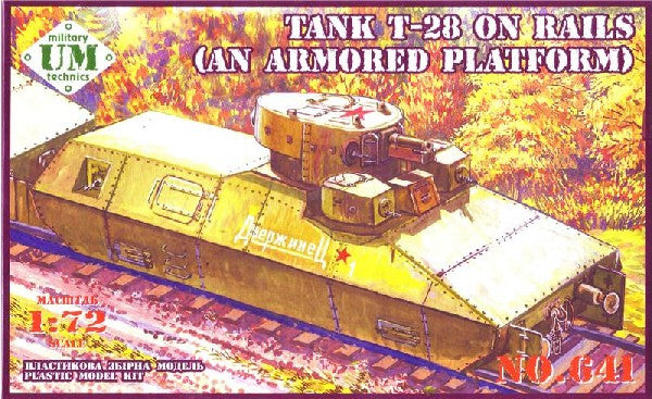 Unimodel Military 1/72 T28 Armored Platform Railcar Kit