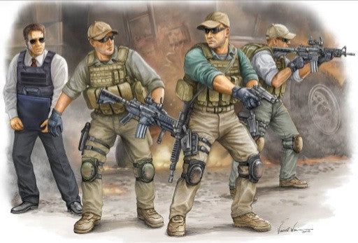 Trumpeter Military Models 1/35 PMC VIP Protection Team in Iraq Figure Set (4) Kit