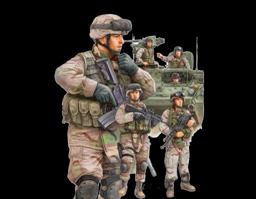 Trumpeter Military Models 1/35 Modern US Army Crewmen & Infantry Figure Set (6) Kit