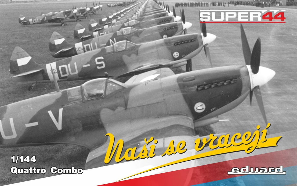 Eduard Aircraft 1/144 WWII Spitfire Mk IX Nasi se vraceji (The Boys are Back) RAF Fighter Quattro Combo Ltd. Edition Kit