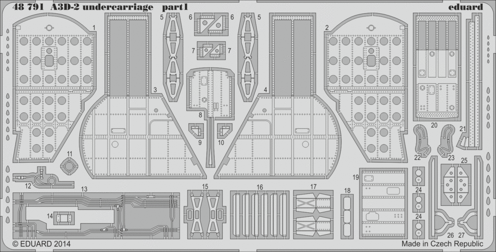 Eduard Details 1/48 Aircraft- A3D2 Undercarriage for TSM