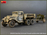 MiniArt Military 1/35 WWII Soviet 2-Ton 6x4 Truck & 76mm USV-BR Gun (New Tool) Kit