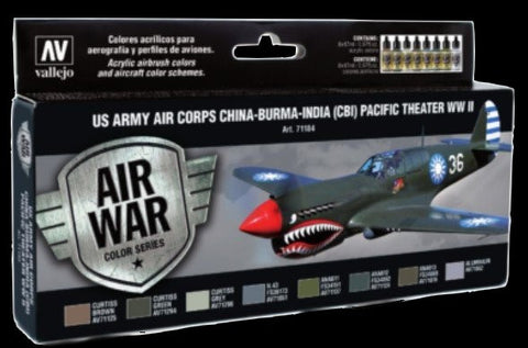 Vallejo Acrylic 17ml  Bottle US Army Air Corps China-Burma-India (CBI) Pacific Theater WWII Model Air Paint Set (8 Colors)