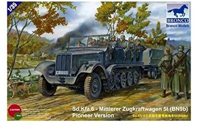 Bronco Military 1/35 SdKfz 6 (BN9b) Middle Halftrack 5-Ton Vehicle Pioneer Version Kit