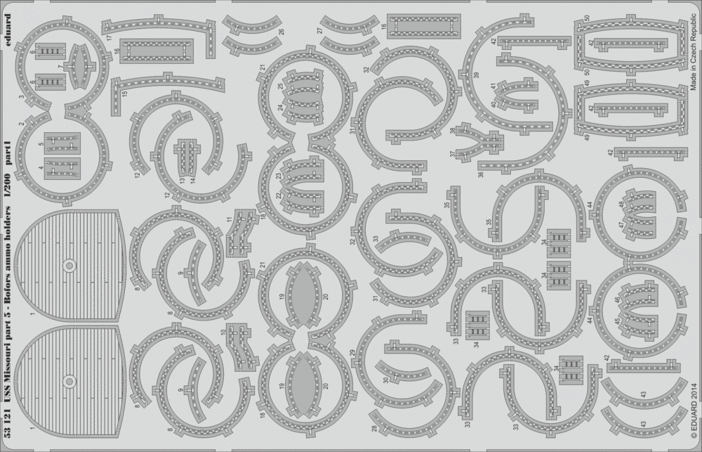 Eduard Details 1/200 Ship- USS Missouri Pt.5 Bofors Ammo Holders for TSM