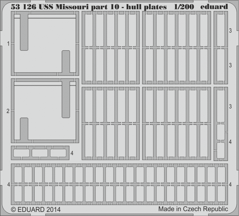 Eduard Details 1/200 Ship- USS Missouri Pt.10 Hull Plates for TSM