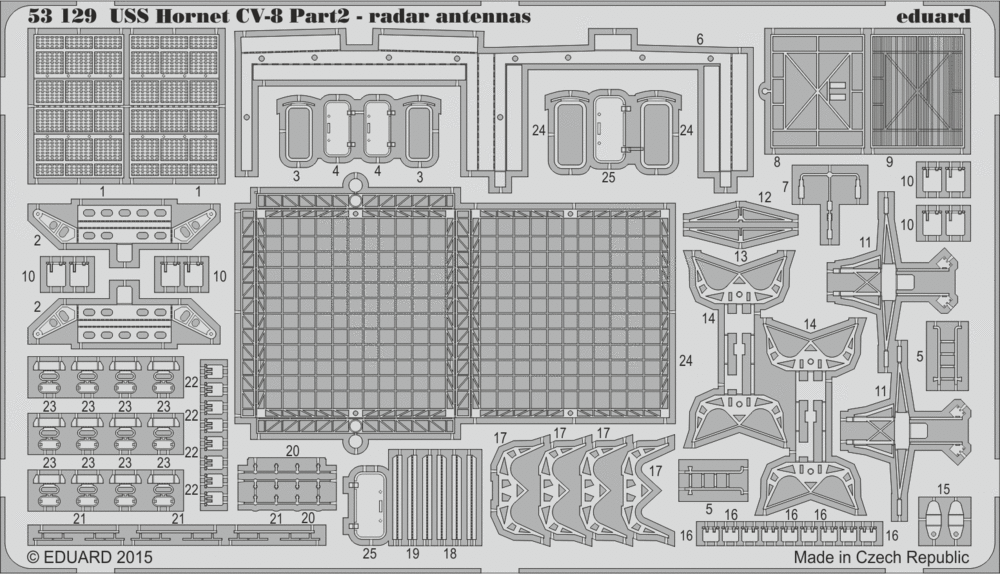 Eduard Details 1/200 Ship- USS Hornet CV8 Radar Antennas Pt.2 for Merit