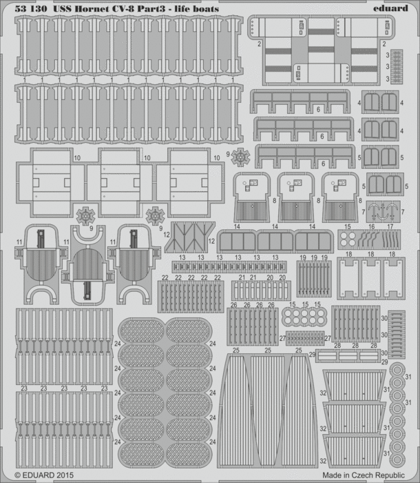 Eduard Details 1/200 Ship- USS Hornet CV8 Lifeboats Pt.3 for Merit