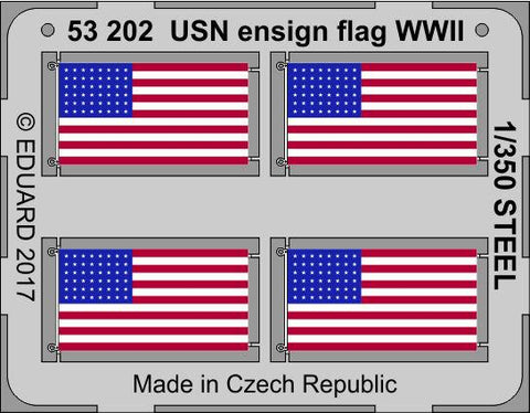 Eduard Details 1/350 Ship- WWII USN Ensign Flags Steel (Painted)
