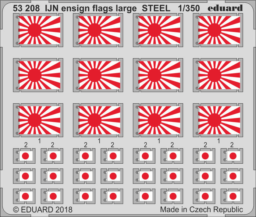 Eduard Details 1/350 Ship - IJN Ensign Flags Steel (Painted)