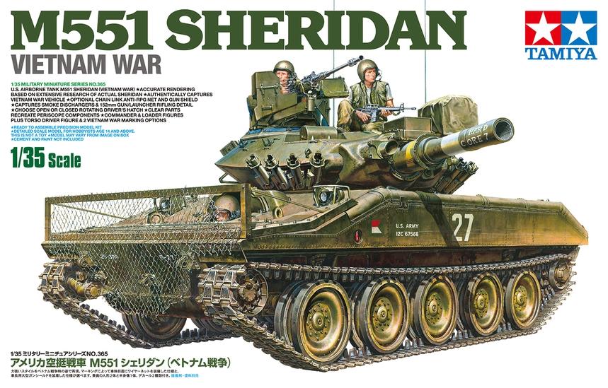 Tamiya Military 1/35 US M551 Sheridan Airborne Tank Vietnam War Kit