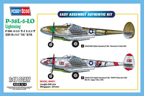 Hobby Boss Aircraft 1/48 P-38L-5-L0 Lightning Kit