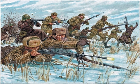 Italeri Military 1/72 WWII Russian Infantry Winter Uniform (48 Figures) Set