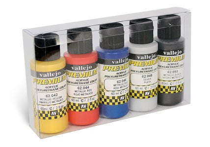 Vallejo Acrylic 60ml Bottle Metallic Premium Paint Set (5 Colors)