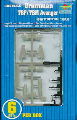 Trumpeter Aircraft 1/350 TBF/TBM Avenger Aircraft Set for USS Essex (6/Bx) Kit
